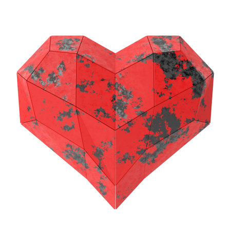 3D rusty heart model. 3D illustration.の写真素材