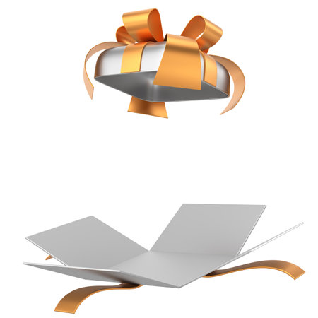 Opened Gift Box. 3D gift box. 3D illustration.の写真素材
