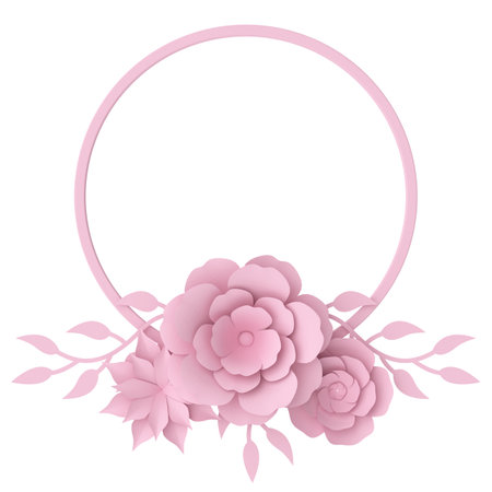 3D flower. Paper flower. 3D illustration.の写真素材