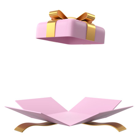 Opened Gift Box. 3D gift box. 3D illustration.の写真素材