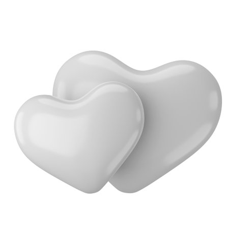 Couple heart. 3D heart element. 3D illustration.の写真素材