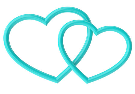 Couple heart. 3D heart. 3D illustration.の写真素材