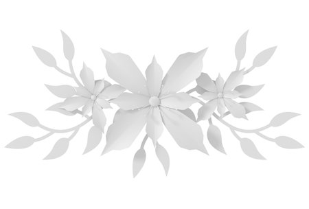 3D flower. Paper flower. 3D illustration.の写真素材