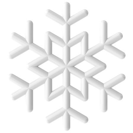 Snowflake. Christmas decoration. 3D illustration.の写真素材
