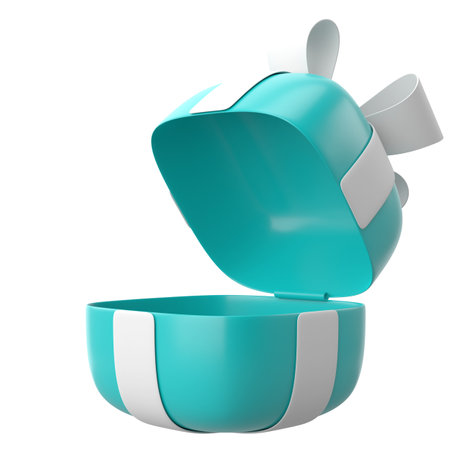 Opened Gift Box. 3D gift box. 3D illustration.の写真素材