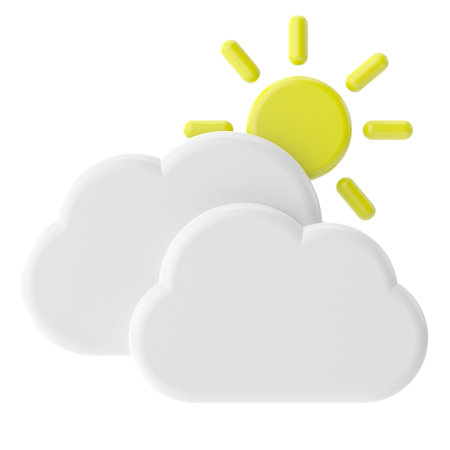 Cloudy. 3D weather icon. 3D climate icon. 3D element.の写真素材