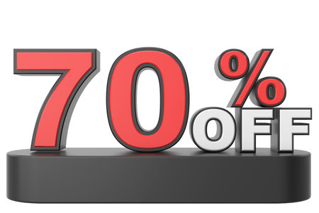 3D seventy percent off. 70% off. 70% sale.の写真素材