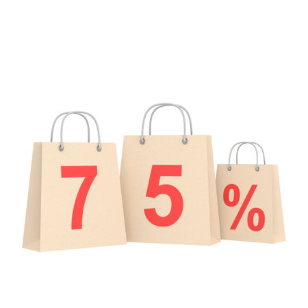 Seventy five percent off. 75% off. Sale banner decoration.の写真素材