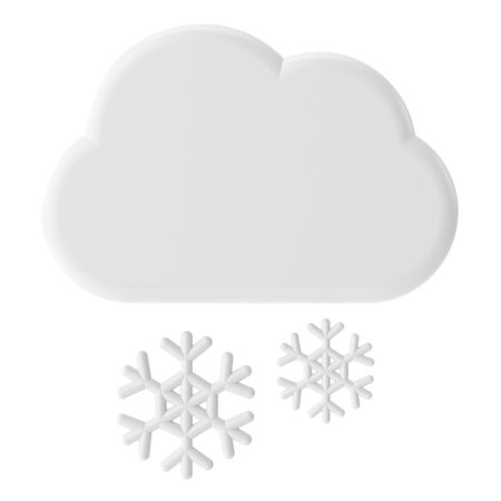 Snowy. 3D weather icon. 3D climate icon. 3D element.の写真素材