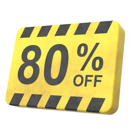 3D eighty percent off. 80% off. Sale badge.の写真素材
