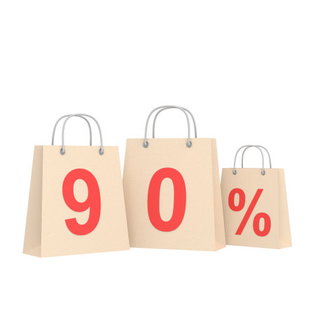 3D ninety percent off. 90% off. Sale banner decoration.の写真素材