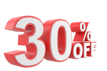 3D thirty percent off. 30% off. 30% sale.の写真素材