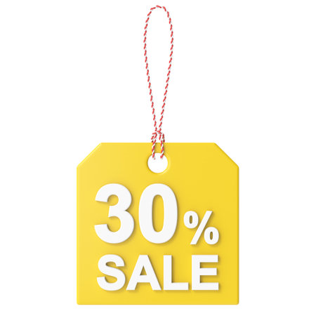 3D thirty percent sale. 30% sale. Sale tag.の写真素材
