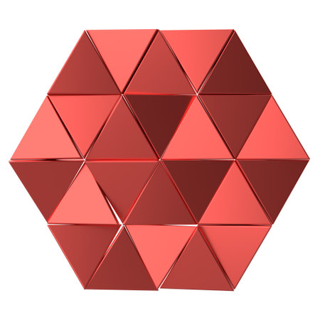 Random triangle shape. 3D decoration.の写真素材