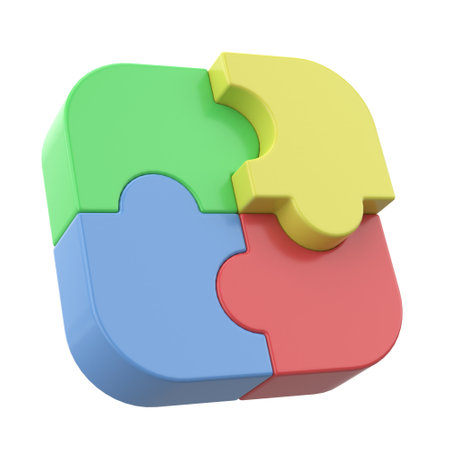 3D puzzle. 3D icon.の写真素材