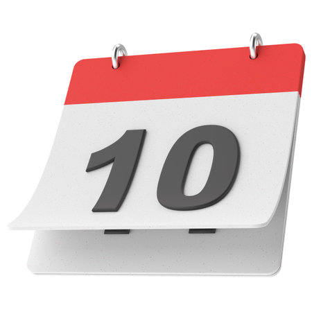 10th. Tenth day of month. Calendar. 3D illustration.の写真素材