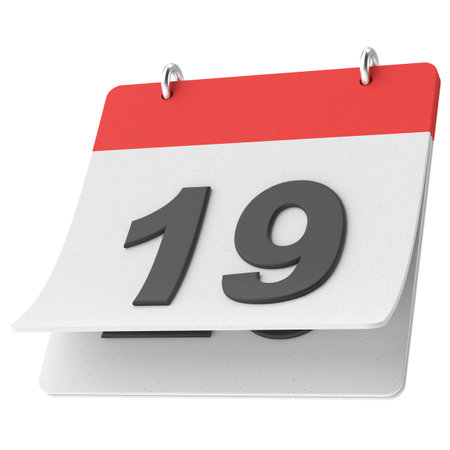 19th. Nineteenth day of month. Calendar. 3D illustration.の写真素材