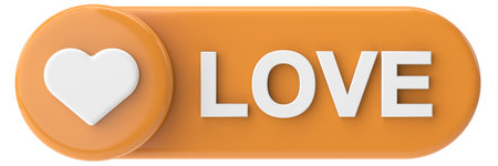 Love button. heart icon. 3D illustration.の写真素材