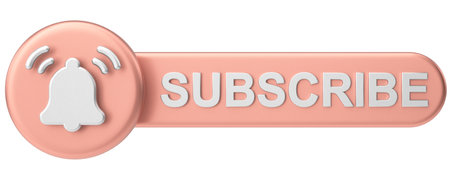 Subscribe button. Subscribe icon. 3D illustration.の写真素材