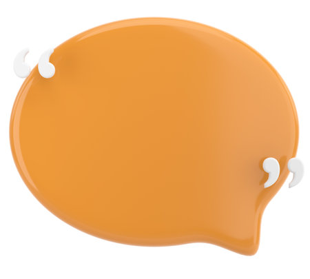 Speech bubble with double quote. 3D illustration.の写真素材