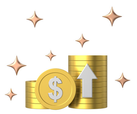 Dollar sign. 3D coin. 3D illustration.の写真素材