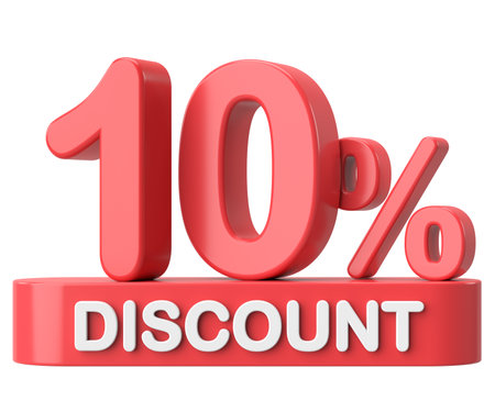 3D ten percent discount. 10% discount. 10% sale.の写真素材