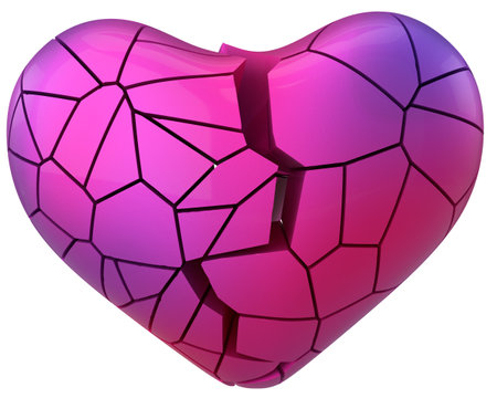 Broken heart. Heartbroken. lovelorn. 3D illustration.の写真素材