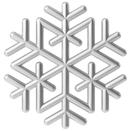 Snowflake. Christmas decoration. 3D illustration.の写真素材