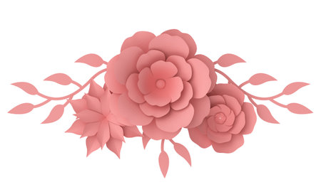 3D paper flower. 3D illustration.の写真素材