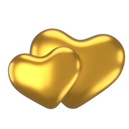 Couple heart. 3D heart element. 3D illustration.の写真素材