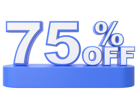 Seventy five percent off. 75% off. 75% sale.の写真素材