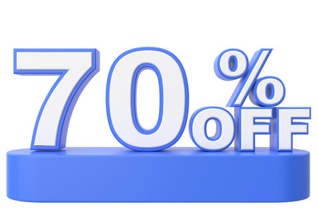 3D seventy percent off. 70% off. 70% sale.の写真素材