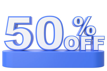3D fifty percent off. 50% off. 50% sale.の写真素材
