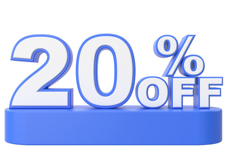 3D twenty percent off. 20% off. 20% sale.の写真素材