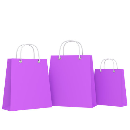 Shopping bag. Paper bag. 3D element.の写真素材