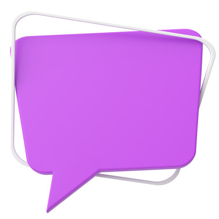 Speech bubble. Speech balloon. Text box. 3D illustration.の写真素材