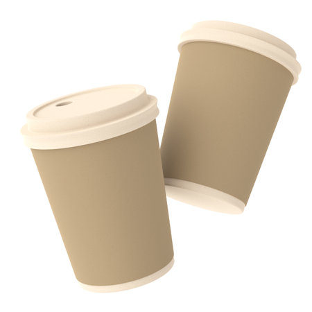 3D coffee cup. 3D illustration.の写真素材