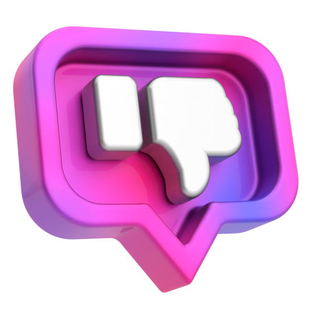 3D dislike icon. 3D illustration.の写真素材