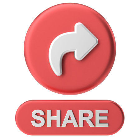 Share button. Share icon. 3D illustration.の写真素材