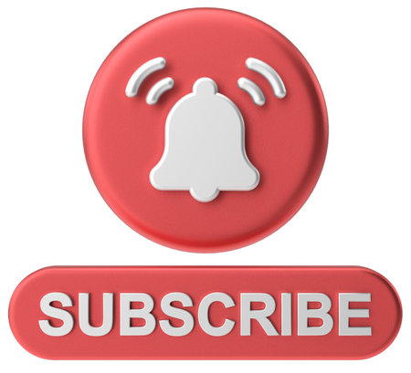 Subscribe button. Subscribe icon. 3D illustration.の写真素材
