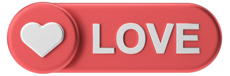 Love button. heart icon. 3D illustration.の写真素材