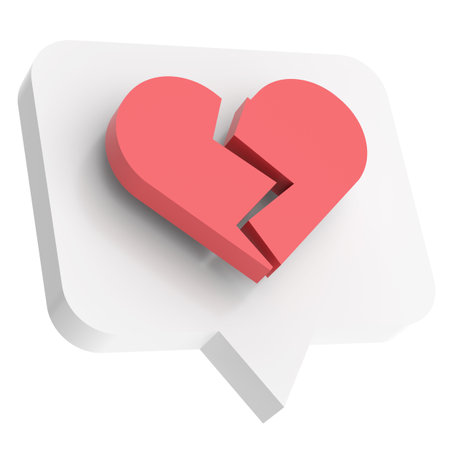 Broken heart icon. Dislike icon. 3D illustration.の写真素材