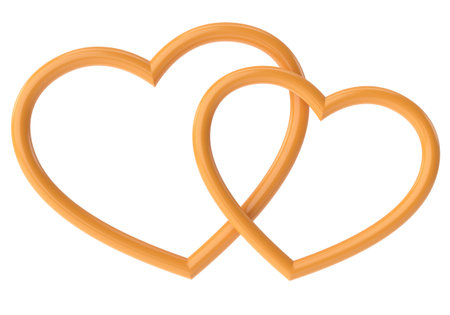 Couple heart. 3D heart. 3D illustration.の写真素材