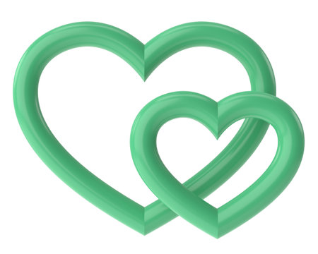 3D heart. Valentine card decoration. 3D illustration.の写真素材