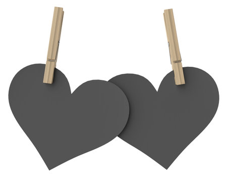 Heart paper. Valentine card decoration. 3D illustration.の写真素材