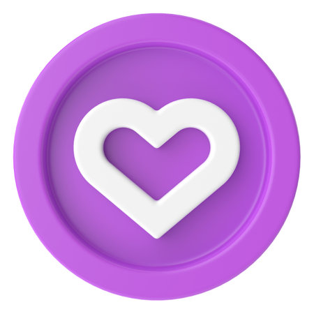 Love icon. Heart icon. 3D illustration.の写真素材