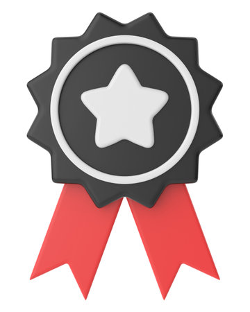 3D bestseller badge. 3D illustration.の写真素材