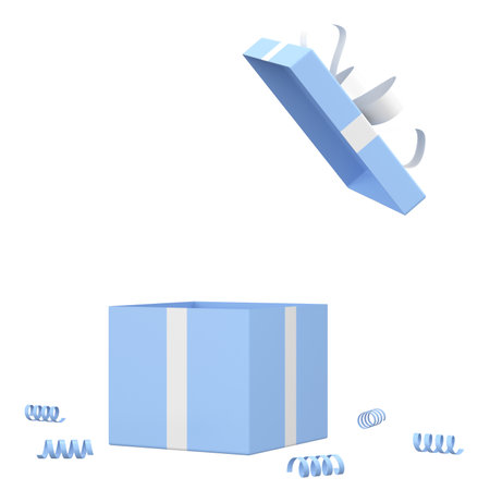 Opened Gift Box. 3D gift box. 3D illustration.の写真素材
