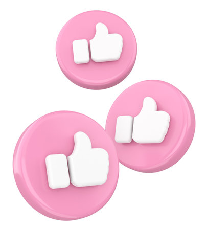 Like icon. 3D icon. 3D illustration.の写真素材