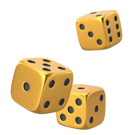 3D dice. 3D illustration. 3D rendering.の写真素材